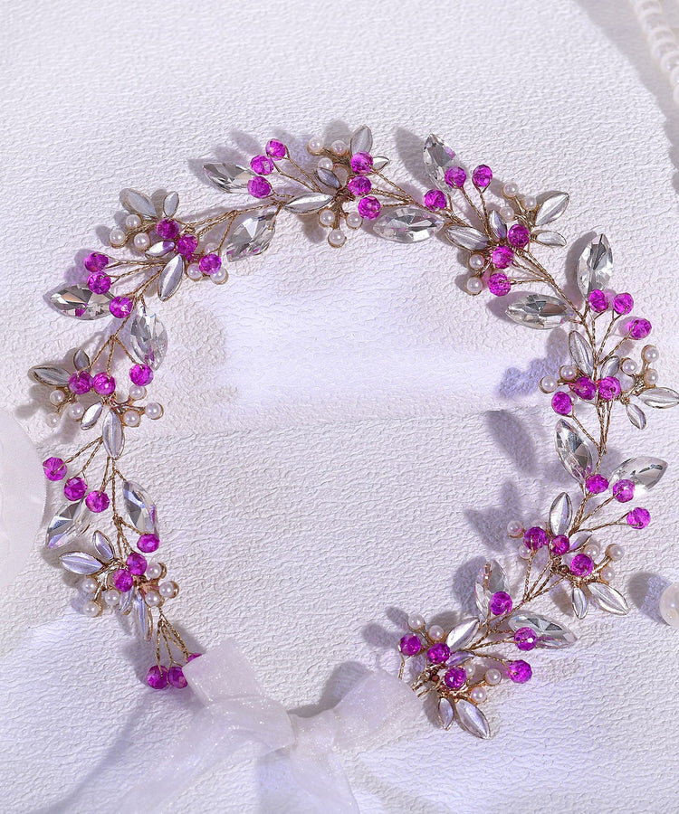 Original Design Rose Weave Zircon Flora HairPiece - Omychic