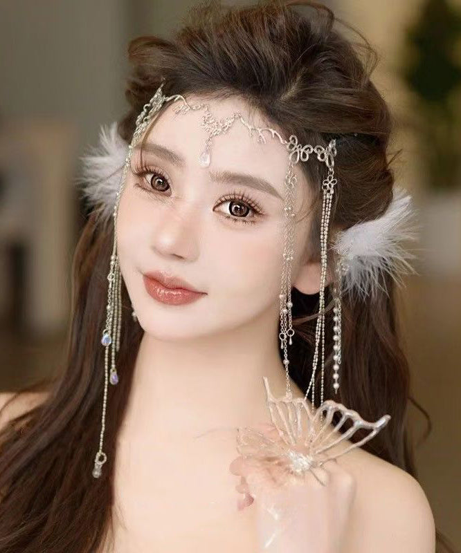 Original Design Silk Alloy Chain Tassel HairPiece