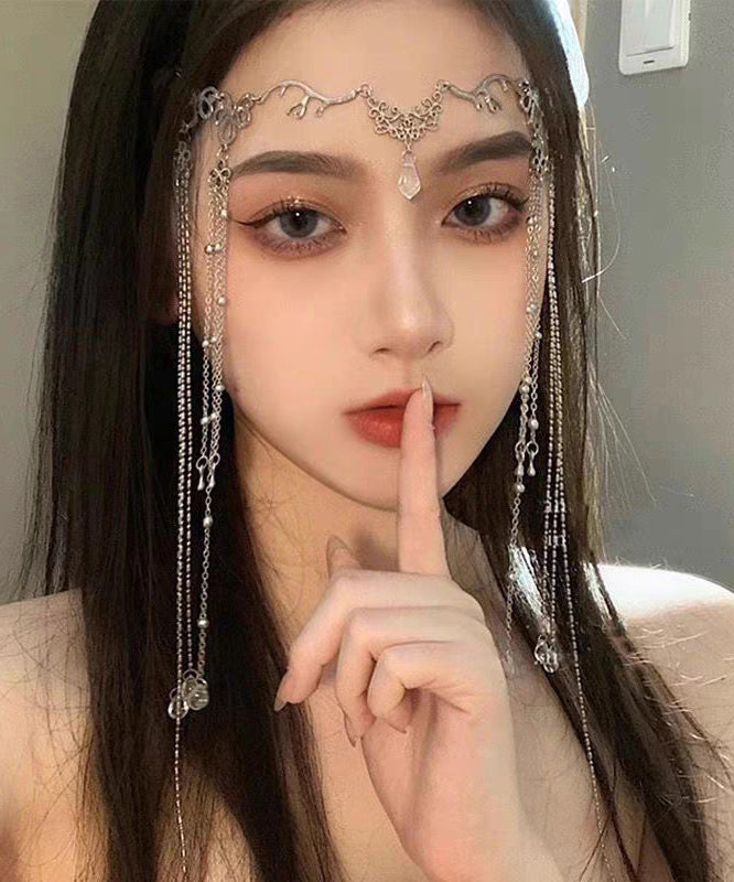 Original Design Silk Alloy Chain Tassel HairPiece