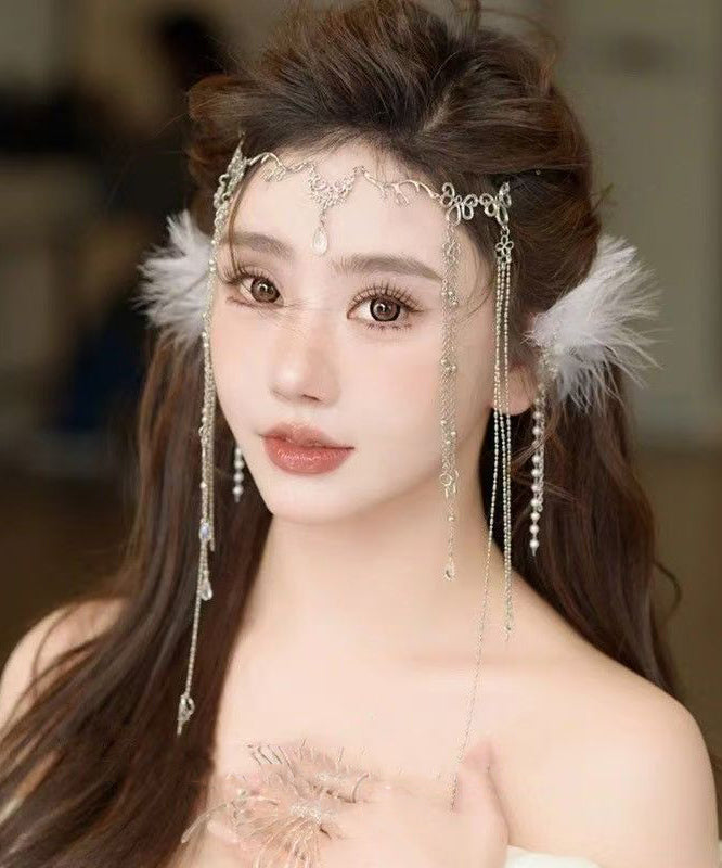 Original Design Silk Alloy Chain Tassel HairPiece