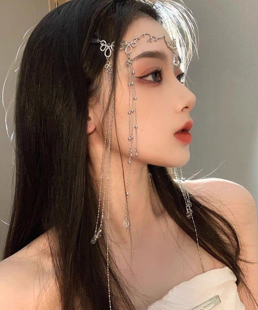 Original Design Silk Alloy Chain Tassel HairPiece