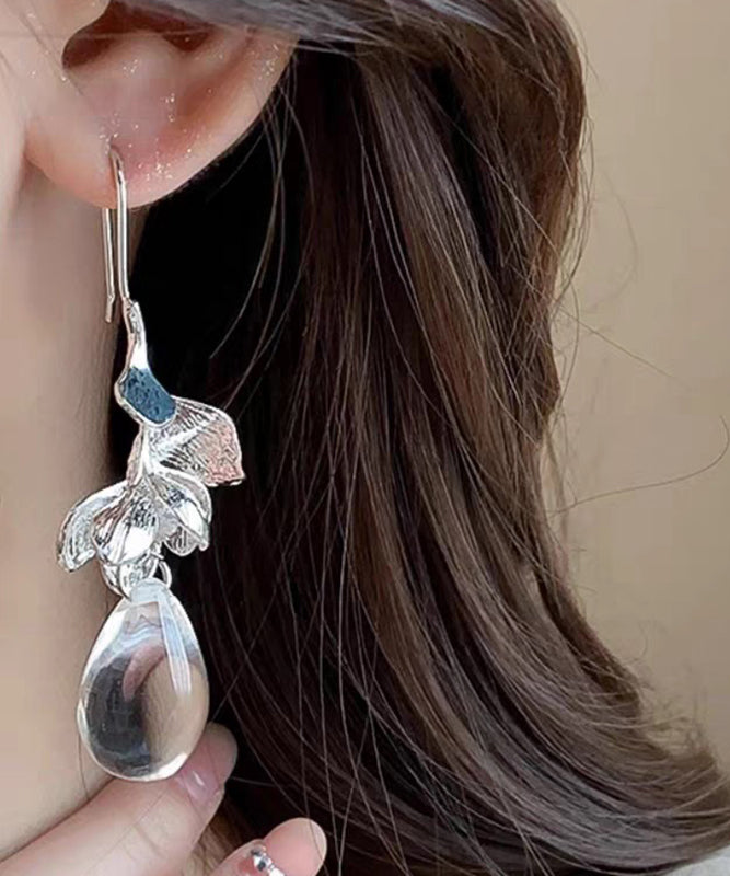 Original Design Silk Alloy Glass Water Drop Drop Earrings