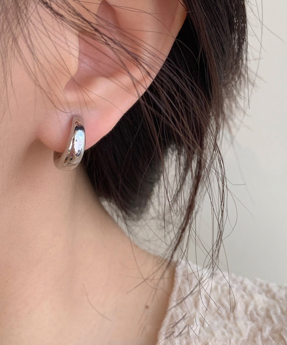 Original Design Silk Copper Overgild Hoop Earrings