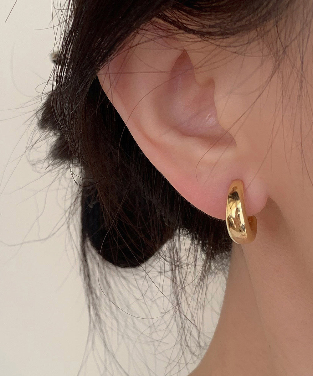 Original Design Silk Copper Overgild Hoop Earrings