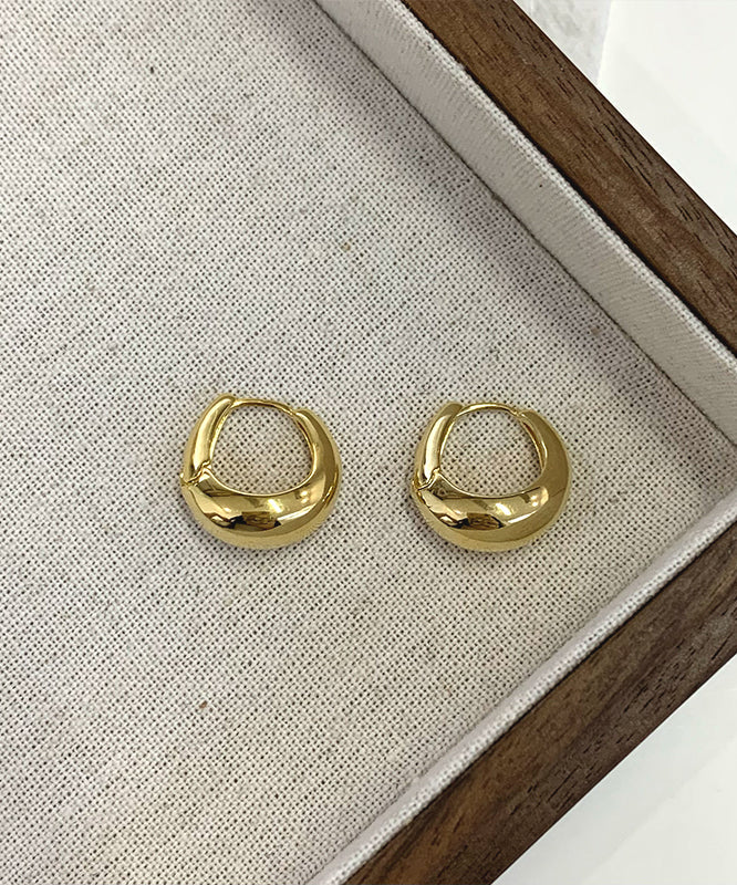 Original Design Silk Copper Overgild Hoop Earrings