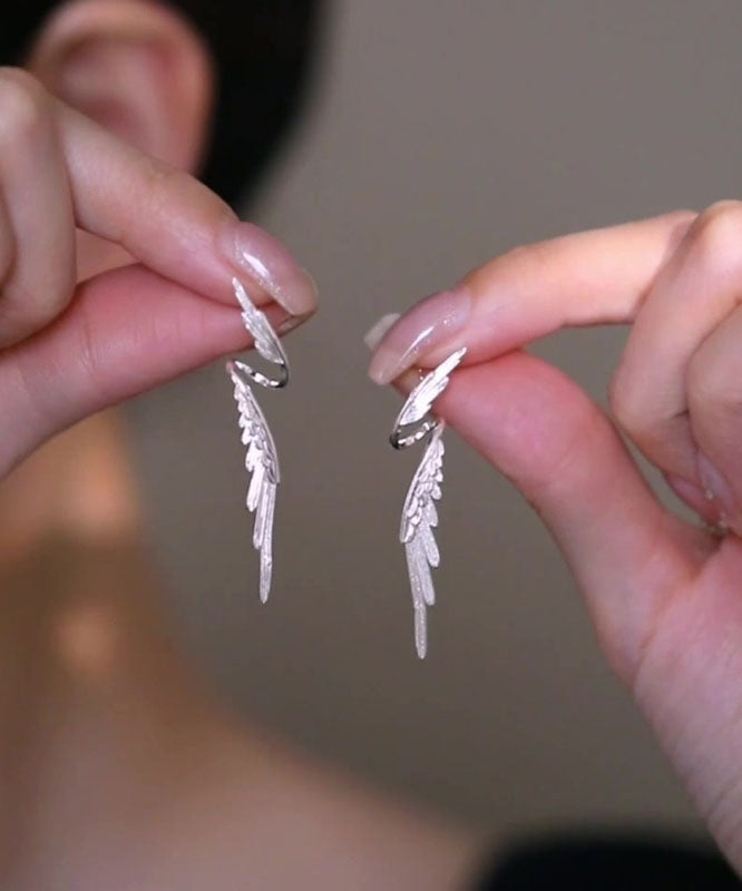Original Design Silk Copper Wing Stud Earrings