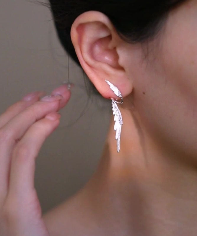 Original Design Silk Copper Wing Stud Earrings