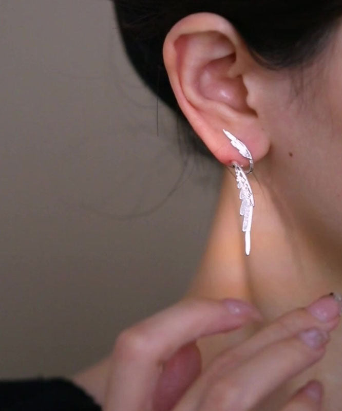 Original Design Silk Copper Wing Stud Earrings