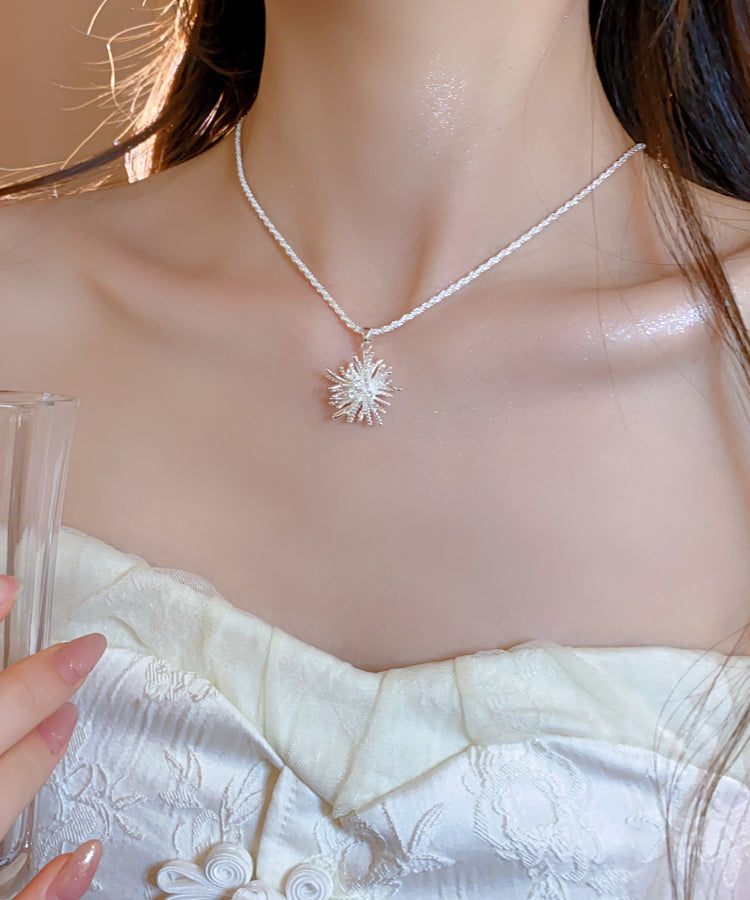 Original Design Silk Copper Zircon Fireworks Pendant Necklace