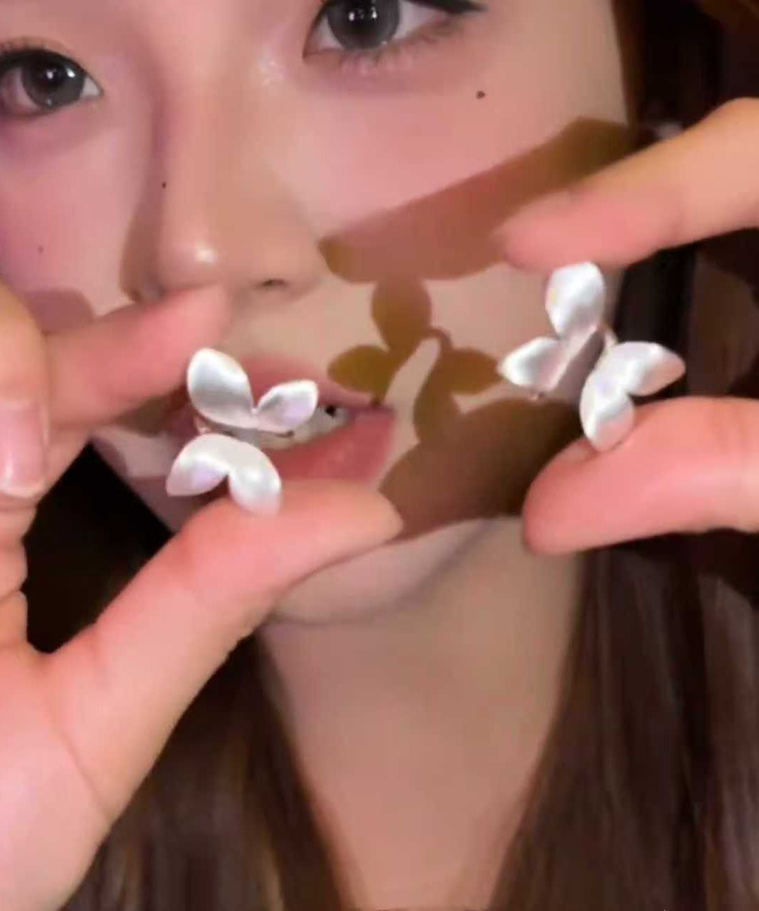 Original Design Silk Metal Butterfly Stud Earrings