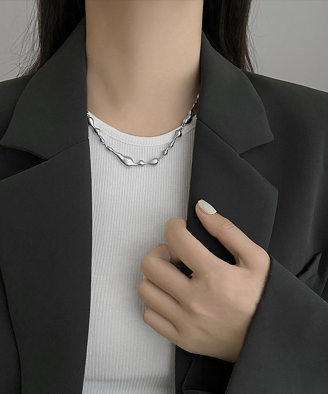 Original Design Silk Metal Overgild Asymmetrical Necklace