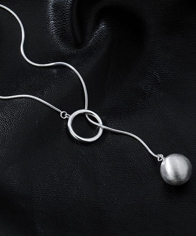 Original Design Silk Sterling Silver Ball Pendant Necklace