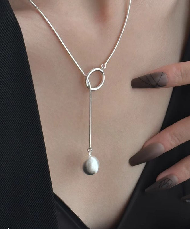 Original Design Silk Sterling Silver Ball Pendant Necklace