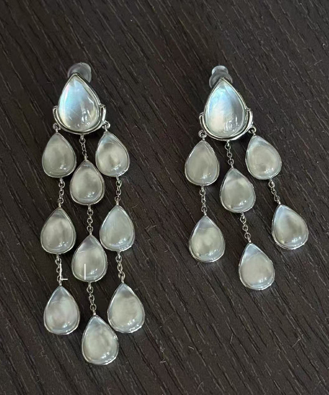 Original Design Silk Sterling Silver Crystal Pearl Tassel Drop Earrings