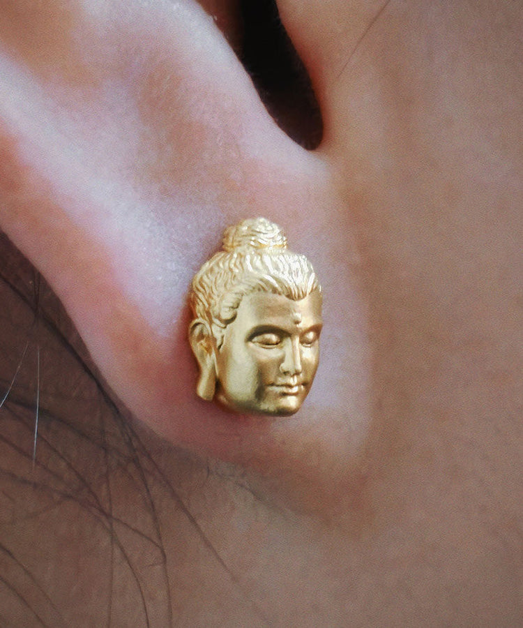 Original Design Silver Gold-Plated Buddha Earrings - Omychic