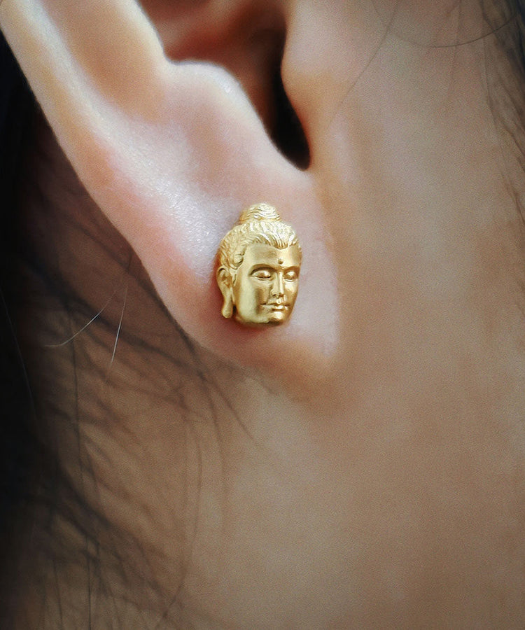 Original Design Silver Gold-Plated Buddha Earrings - Omychic