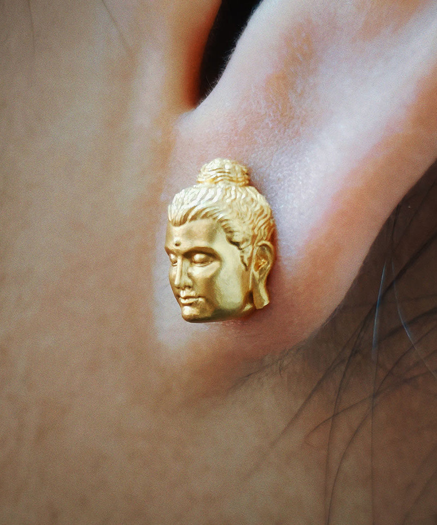Original Design Silver Gold-Plated Buddha Earrings - Omychic
