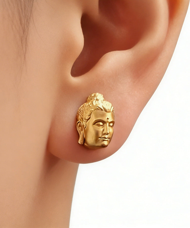 Original Design Silver Gold-Plated Buddha Earrings - Omychic
