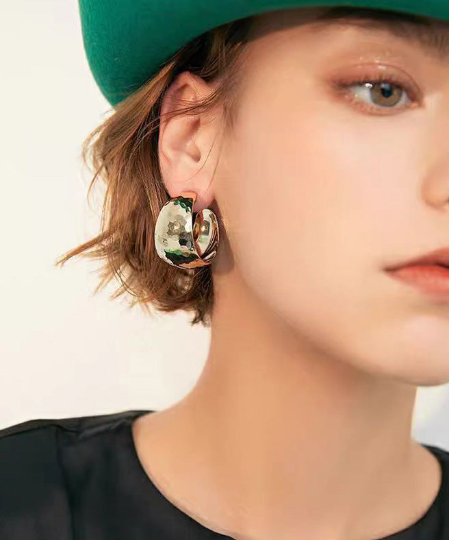 Original Design Simple Style Metal Hoop Earrings