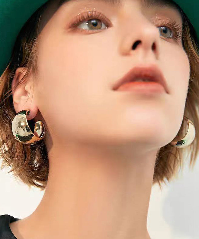 Original Design Simple Style Metal Hoop Earrings