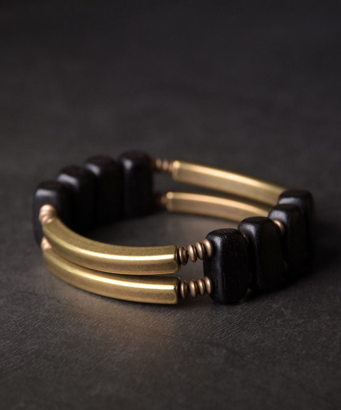 Original Design Stylish Wooden And Copper Decorative Bracelet