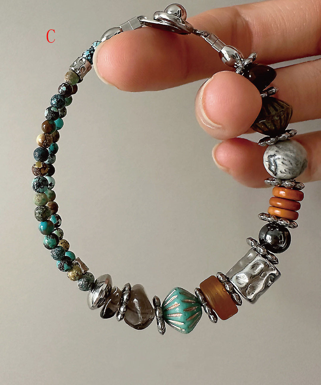 Original Design Titanium Steel Colored Bead Bracelet