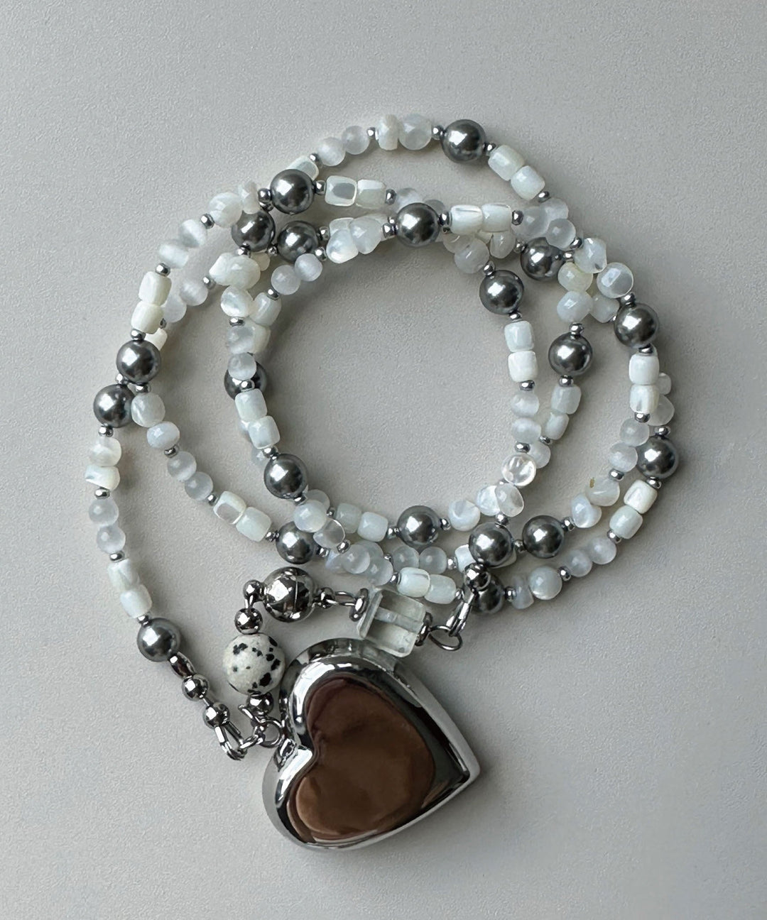 Original Design Titanium Steel Heart Pendant Crystal Long Necklace