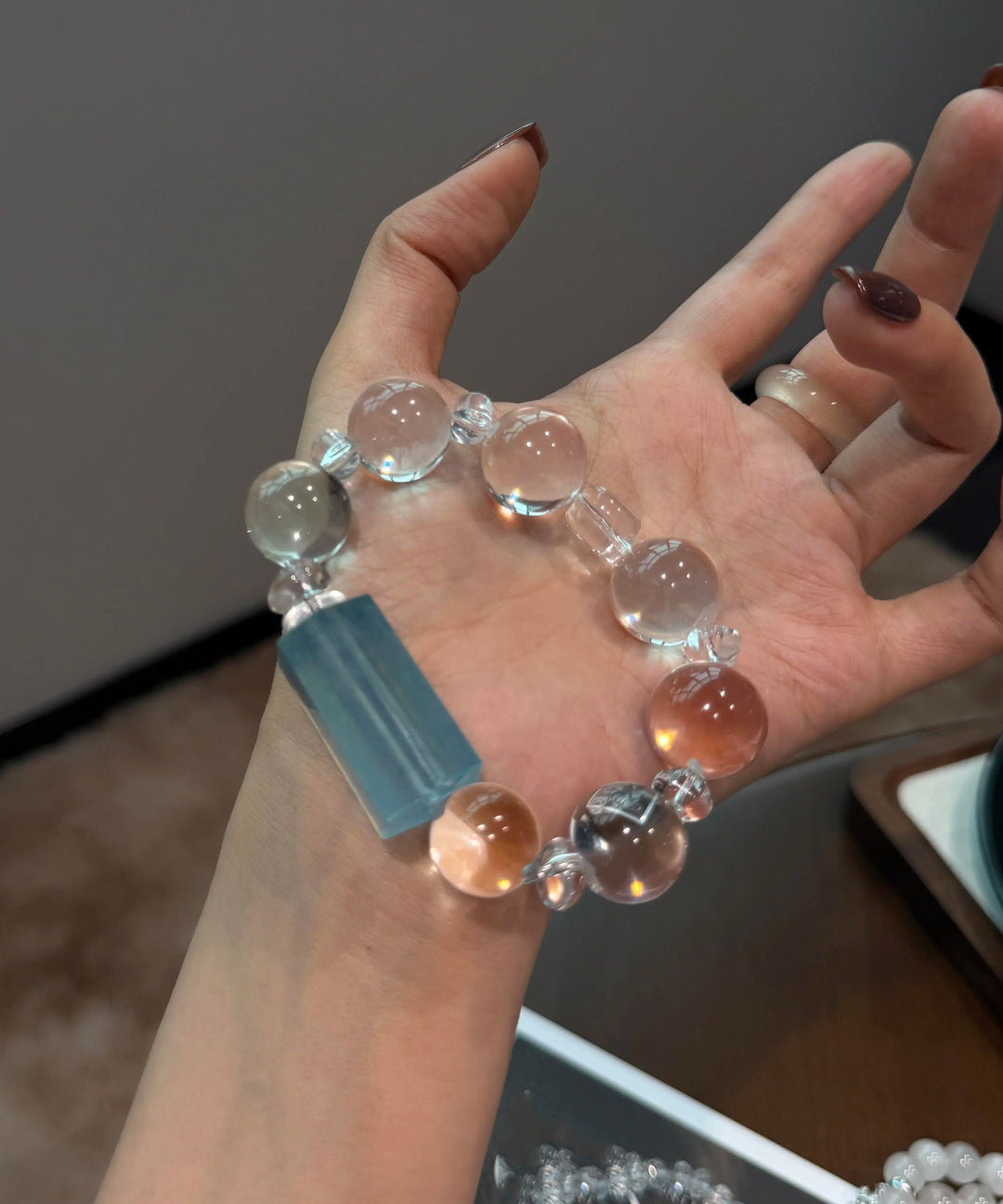 Original Design Transparent Color Alloy Crystal Chain Bracelet - Omychic