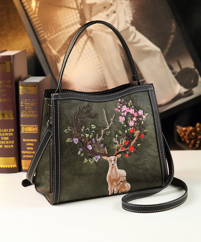 Original Design Vintage Mulberry Embroidered Calf Leather Tote Messenger Handbag