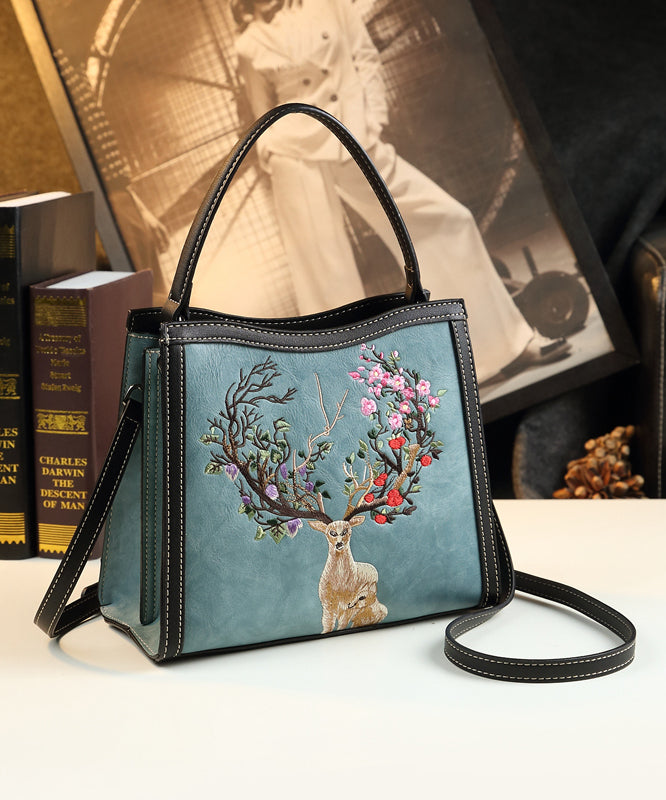 Original Design Vintage Mulberry Embroidered Calf Leather Tote Messenger Handbag