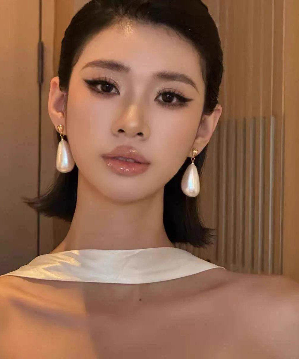 Original Design White Copper Alloy Pearl Drop Earrings