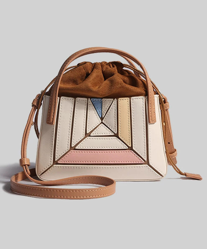 Original Design White Faux Leather Pleated Mini Bag