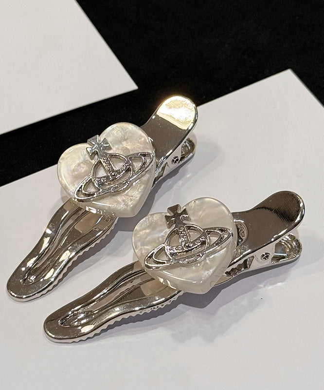 Original Design White Stainless Steel Love Hairpin