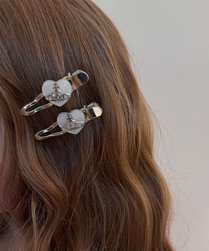 Original Design White Stainless Steel Love Hairpin
