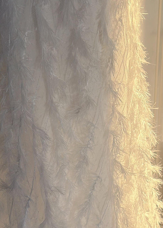 Original Design White V Neck High Waist Party Dress Sleeveless