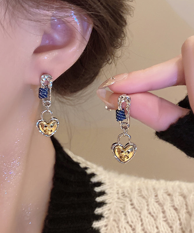 Original Design Yellow Alloy Love Drop Earrings