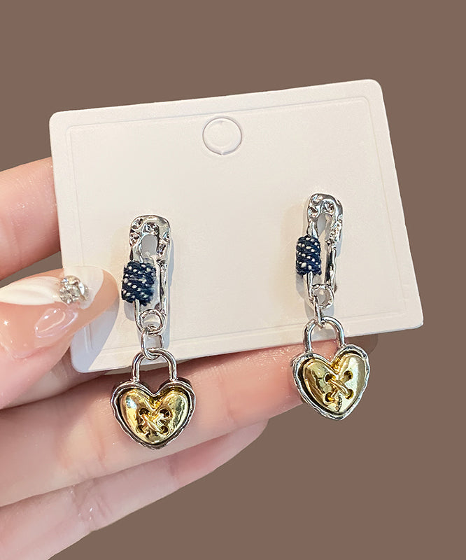 Original Design Yellow Alloy Love Drop Earrings