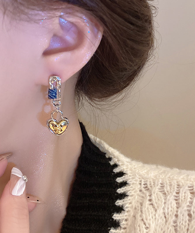 Original Design Yellow Alloy Love Drop Earrings