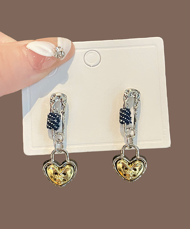 Original Design Yellow Alloy Love Drop Earrings