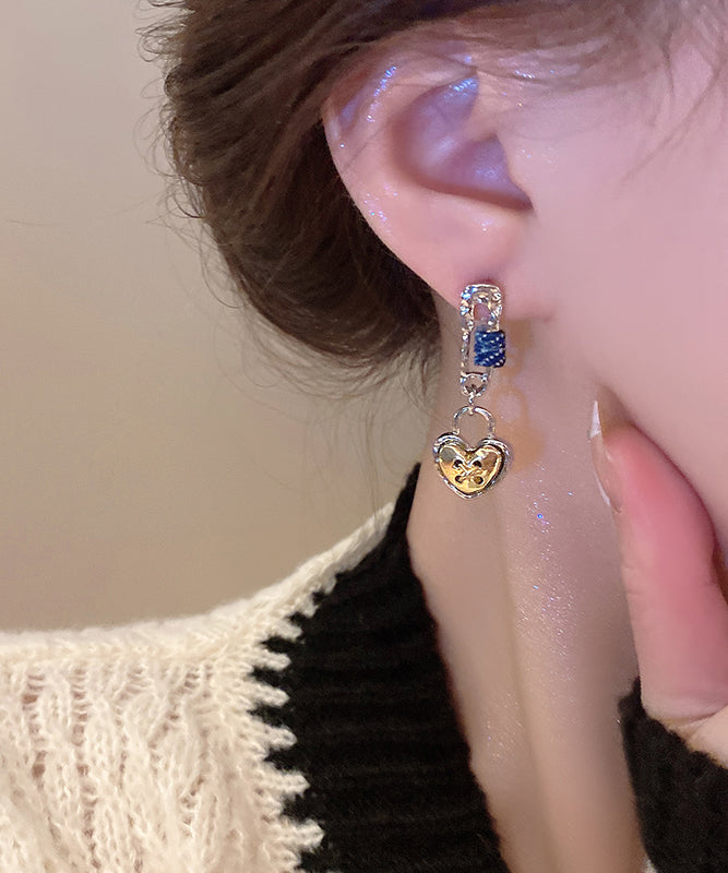 Original Design Yellow Alloy Love Drop Earrings