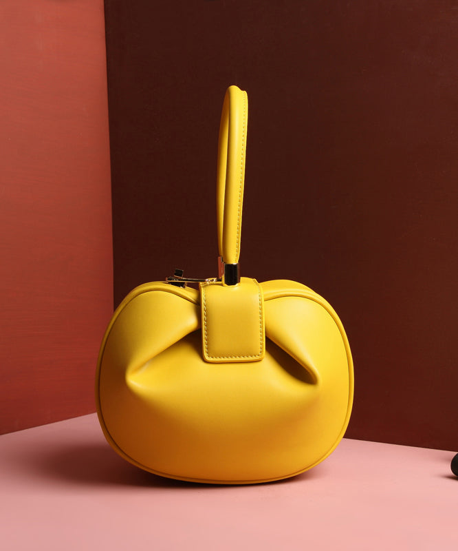 Original Design Yellow Calf Leather Tote Handbag
