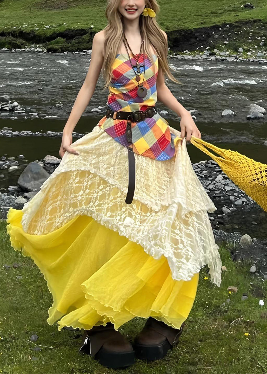 Original Design Yellow Silm Fit Holiday Three Piece Set Fall