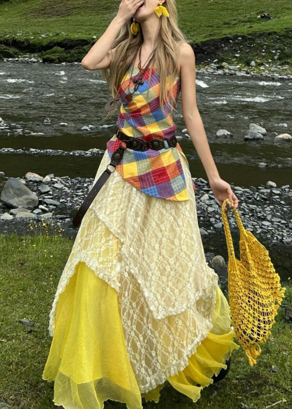 Original Design Yellow Silm Fit Holiday Three Piece Set Fall