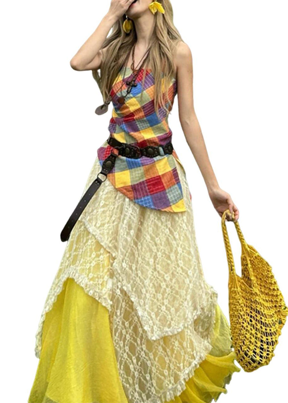 Original Design Yellow Silm Fit Holiday Three Piece Set Fall