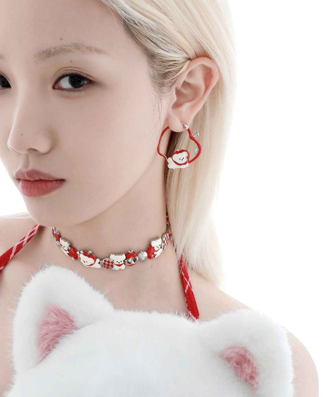 Original Green Sterling Silver Drip Glaze Animal Hoop Earrings