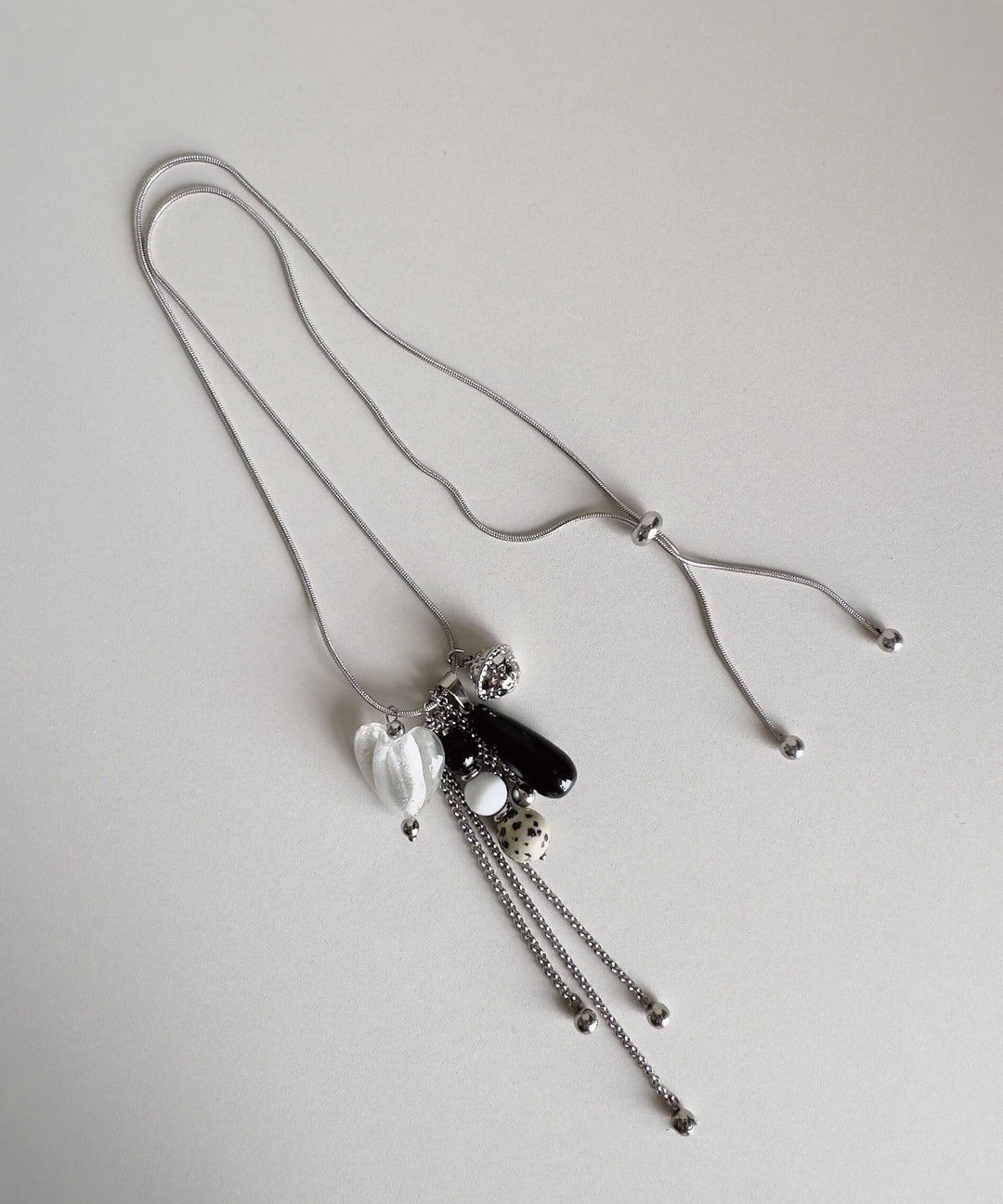 Original Heart Pendant Natural Stone Titanium Steel Necklace