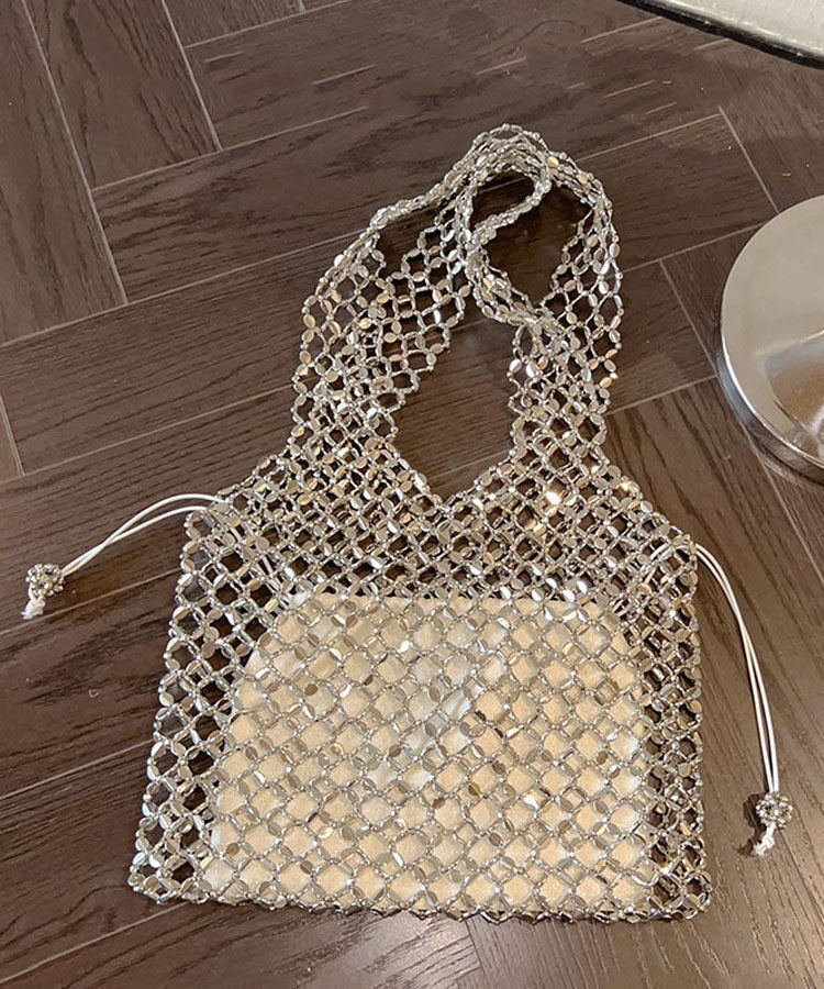 Original Hollow Out Large Capacity Shiny Woven Bead Shoulder Bag