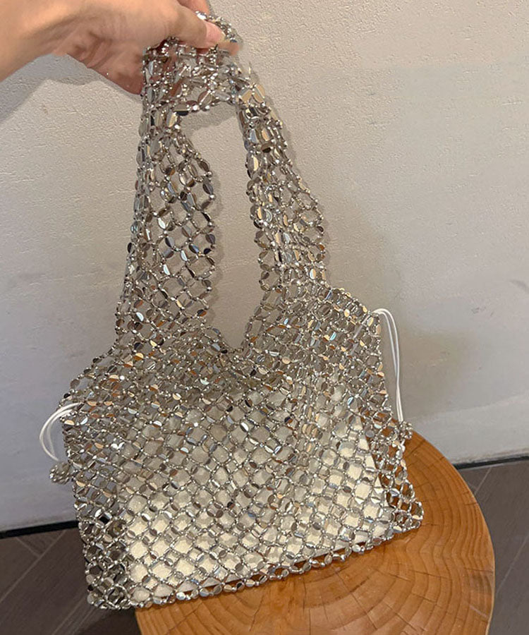 Original Hollow Out Large Capacity Shiny Woven Bead Shoulder Bag