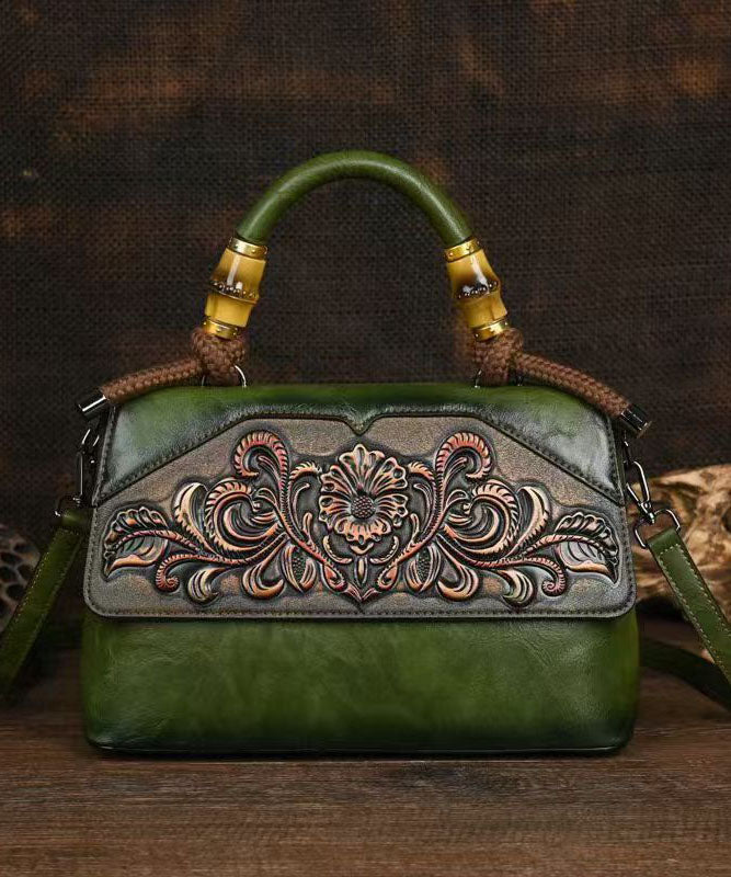 Original Retro Brown Embossed Calf Leather Tote Bag