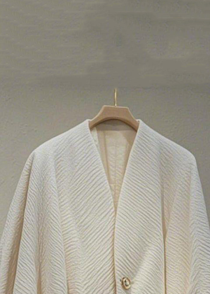 Original Ruffled Pockets Button Cotton Coat Fall